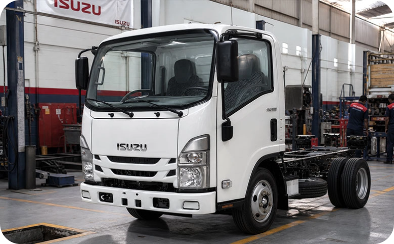 Camión ISUZU en taller de servicio